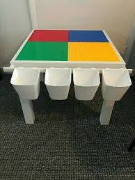 Childrens Lego Duplo Compatible Bricks Activity Table Building Toys Games New Ebay Building Toys Activity Table Lego Duplo