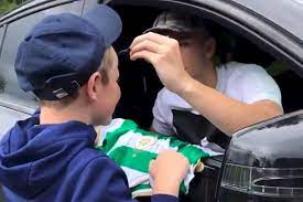 Kieran tierney of celtic in action during the uefa champions league group c match between fc barcelona and celtic fc at camp nou on september 13, 2016 in barcelona, catalonia. Video Celtic S Kieran Tierney Signs Young Fan S Forehead