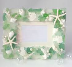 A wide variety of 5x7 picture frames options are available to you, such as material, print method, and metal type. Light Green 5x7 Beach Decor Sea Glass Seashell Nautical Picture Frame Picture Frames Handmade Products