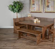 Breakfast nook with a high table that offers a very solid construction made of wood in dark espresso finish. Doe Valley Breakfast Nook With Side Bench Nader S Furniture