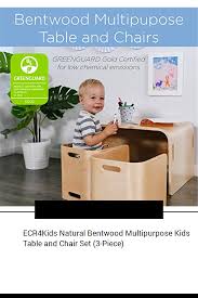 Ecr4kids Natural Bentwood Multipurpose Kids Table And Chair Set 3 Piece Toy Kids Table And Chairs Kid Table Table And Chair Sets