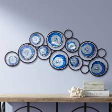 Blue Agate 42 Wide Metal Wall Art Vibrant Wall Art Stone Wall Art Contemporary Metal Wall Art