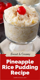 Pineapple Rice Pudding Recipe In 2020 Pudding Dessert Recipes Easy Pineapple Rice
