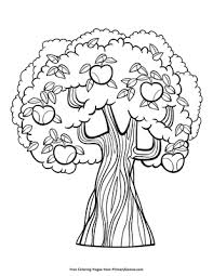 Fall tree coloring page from fall category. Apple Tree Coloring Page Free Printable Pdf From Primarygames