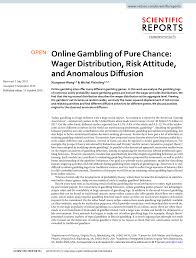 Online gambling is extremely popular today. Pdf Online Gambling Of Pure Chance Wager Distribution Risk Attitude And Anomalous Diffusion