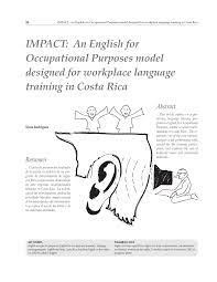 What is english for occupational purposes (eop)? Pdf Impact An English For Occupational Purposes Model Designed For Workplace Language Training In Costa Rica
