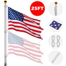 Here at flagpoles etc we offer only the finest flags, 20 foot flagpoles, and hardware Yeshom 20ft 25ft 30ft Telescopic Aluminum Flag Pole Free 3 X5 Us Flag Ball Top Kit 16 Gauge Telescoping Flagpole Fly 2 Flags Walmart Com Walmart Com