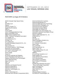 Maybe you would like to learn more about one of these? Pack Expo Lv 13 Exhibitors