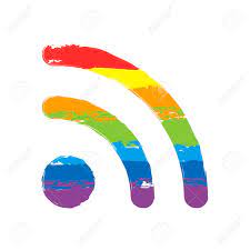 Maybe you would like to learn more about one of these? Rss Icon Drawing Sign With Lgbt Style Seven Colors Of Rainbow Red Orange Yellow Green Blue Indigo Violet Royalty Free Cliparts Vectors And Stock Illustration Image 112218761