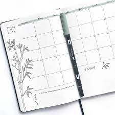 Bullet Journal Monthly Calendar Grid Calendar Plant Drawing Bamboo Drawin Bullet Journal Monthly Calendar Bullet Journal Minimalist Bullet Journal Aesthetic