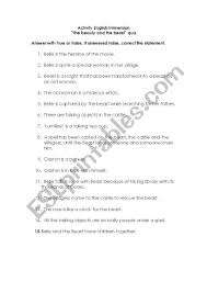 Read on for some hilarious trivia questions that will make your brain and your funny bone work overtime. Beauty And The Beast Quiz Esl Worksheet By Mathiaslefebvre