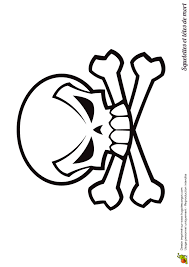 Coloriage d'une tête de mort de drapeau pirate stylisée