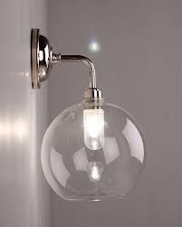 Clear Glass Globe Bathroom Wall Light Ip44 Hereford Industrial Modern Designer Contemporary Retro Style Bathroom Wall Light Fixtures Bathroom Wall Lights Bathroom Light Fixtures