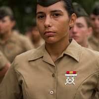 U.S. Marine Corps Sgt. Alexia Lopez, a color sergeant