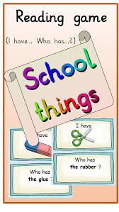 Reading Game School Things I Have Who Has Unterrichtsmaterial Im Fach Englisch In 2020 Englischunterricht Grundschule Englisch Grundschule Englischunterricht