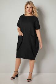 Paprika Black Oversized Dress With Front Pockets Plus Size 16 To 24 Plus Size Black Dresses Curvy Girl Fashion Fall Big Size Dress