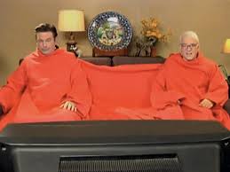 The slanket was created by gary clegg using a sleeping bag in maine in 1998 (before the snuggie). The Daily Giggle Siamese Slanket Kelly Golightly