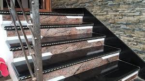 Granite makes an excellent choice for front entry stairs because of its hardness and resistance to ice melt products. Stairs Black Granite Stair Design For Home Elevation Tiles Design Granite Window Door Frame Design Youtube