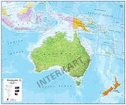 Die donau hat den nördlichsten punkt in deutschland und endet im schwarzen meer. Australien Asien Landkarte Politisch 120 X 100cm