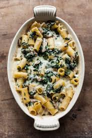 A Family Favorite Recipe Italian Style Baked Creamy Chicken Pasta With Melty Fontina Grated Parmesan Creamy Chicken Pasta Chicken Spinach Pasta Creamy Pasta