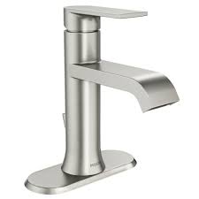 Moen Genta Single Hole Single Handle Bathroom Faucet In Spot Resist Brushed Nickel Ws84760srn Single Handle Bathroom Faucet Bathroom Faucets Bathroom Sink Faucets