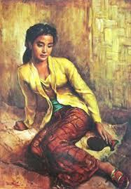Gadis Sunda By Basuki Abdullah Medium Oil On Canvas Size 90cm X 65cm Jawa Barat 1951 Indonesian Art Art Painting Bali Painting