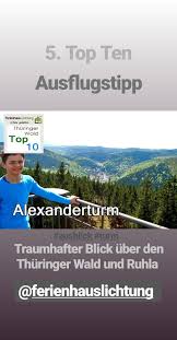 Ausblick Geniessen Alexanderturm Bei Ruhla Ferienhaus Lichtung Turm Ferienhaus Ausblick