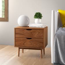 The distinctive scalloped surface of our kentfield collection is crafted from wire brushed solid mahogany wood and stained in a black oak finish. Jack 2 Drawer Nightstand Reviews Allmodern
