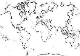 Horizontal Continents In World Map Coloring Page Kids Play Color