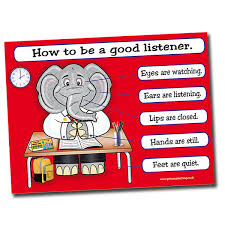 details about how to be a good listener teacher educational school classroom poster a2 kids