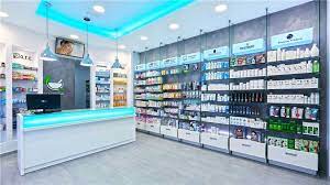 Glass Shelves Retail Pharmacy Interior Design 016 Retail Shop Interior Design Store Layout Design Store Design Interior Pharmacy Design Pharmacy Decor
