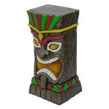 Hand carved aircrete concrete tiki head pineapple face garden sculpture 40 large outdoor tahitian statue decor statues bar 23 cool ornament w solar led decoration light 11 set of 3 only. Garden Treasures 23 In H X 10 75 In W Tiki Garden Statue In The Garden Statues Department At Lowes Com