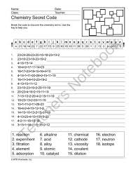 Chemistry Word Search Secret Code And Word Scramble Printables