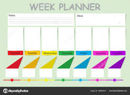 Weekly Planner Timeline White Rectangle Main Daily Goals