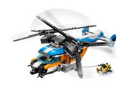 A type of aircraft without wings, that has one or two sets of large blades that go round very…. Lego Creator 31096 Double Rotor Helicopter 1 The Brothers Brick The Brothers Brick
