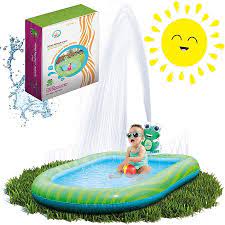 Small tropical islands are environmental locations in raft. 3 In 1 Inflatable Sprinkler Pool For Kids Baby Pool Kiddie Pool Toddlers Wading Swimming Water Outdoor Toys Babies 1 2 3 4 5 6 Year Old Boys Girls Small Small And Large Size Walmart Canada