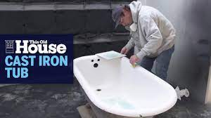 Practically speaking, you can refinish these tubs every 10 to 20 years to give it a brand new look for a half a century before you spend as much as just. How To Refurbish A Cast Iron Tub This Old House Youtube