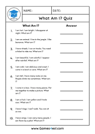 Are you looking for printable october trivia for seniors? What Am I Quizzes 40 What Am I Quiz Questions With Answers Games4esl