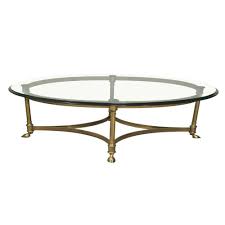 Vintage Labarge Brass Hoof Foot Hollywood Regency Oval Glass Top Coffee Table Coffee Table Round Coffee Table Glass Top Coffee Table