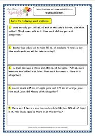 Measurement Of Capacity Word Problems On Litres And Millilitres Worksheet Word Problem Worksheets 3rd Grade Math Worksheets Measurement Worksheets