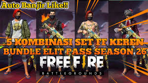 3 cara mendapatkan paleolithic bundle free fire gratis dari kode redeem ff 7m followers ff7m uy4m e6sc. 5 Kombinasi Set Ff Keren Elit Pass Season 26 Youtube