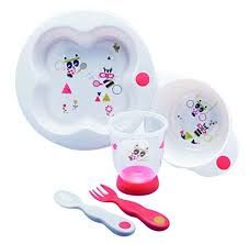 Bebe Confort Set De Repas Assiette Bol Verre Cuillere Fourchette En Plastique Sport Bebe Confort Cuillere Fourchette