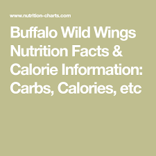 Buffalo Wild Wings Nutrition Facts Calorie Information