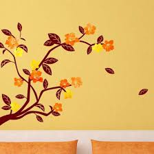 You only need a few minutes to create a great environment perfectly. Floral Brown Branch With Orange Yellow Flowers Wall Sticker Online Shop Asian Paints