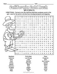 California Gold Rush Word Search Worksheet By Puzzles To Print Teachers Pay Teachers Vocabulary Words Gold Rush Activities California Gold Rush Activities