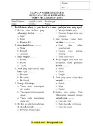 Check spelling or type a new query. Soal Mid Semester Aqidah Akhlak Kelas 6 Semester 2