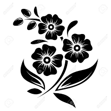 Black Silhouette Of Flowers Vector Illustration Flower Silhouette Vector Flowers Black Silhouette