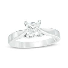 This 10k white gold engagement ring features a beautiful twist design with a g. Celebration Ideal 1 Ct Princess Cut Diamond Solitaire Engagement Ring In 14k White Gold I I1 Gordon S Jewelers