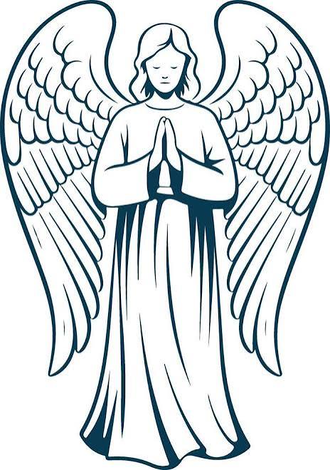 an angel with wings is standing in prayer 59307220 Vector Art at Vecteezy