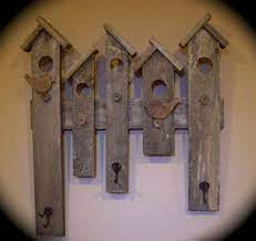 Rustic Coat Hat Rack Reclaimed Wood Bird House Design Entry Wall Decor Handmade Barn Wood Projects Wood Projects Reclaimed Wood Projects